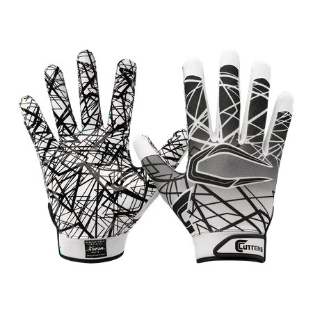 Cutters YOUTH or ADULT Game Day Football Receiver Gloves with Super Sticky (The Best Football Gloves)