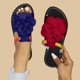 thumbnail image 3 of Mujeres Zapatos de Caminar Versátiles Dos Tonos Color Bloqueado Envolvente Tamaño Más Ligero Y Cómodo Estilo Primavera / Verano de Moda Zapatillas de Tacón Bajo de Playa Plana, 3 of 8