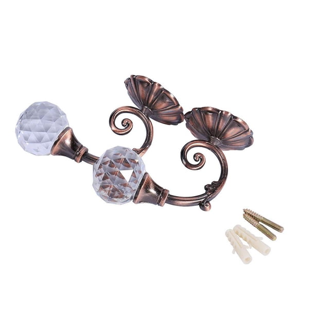 2Pcs Gancho Cristal De La Cortina, Colgante De La Ventana De La Pared, Gancho Montado En La Pared De La Toalla De Metal, Titular De La Toalla De Ba?o De Cocina (Color : Bronce Rojo) EOTVIA NO