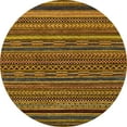 thumbnail image 1 of Ahgly Company Tapis d'Intérieur Rond Abstrait Rouge Brun Oriental, 8 Pieds Rond, 1 of 6