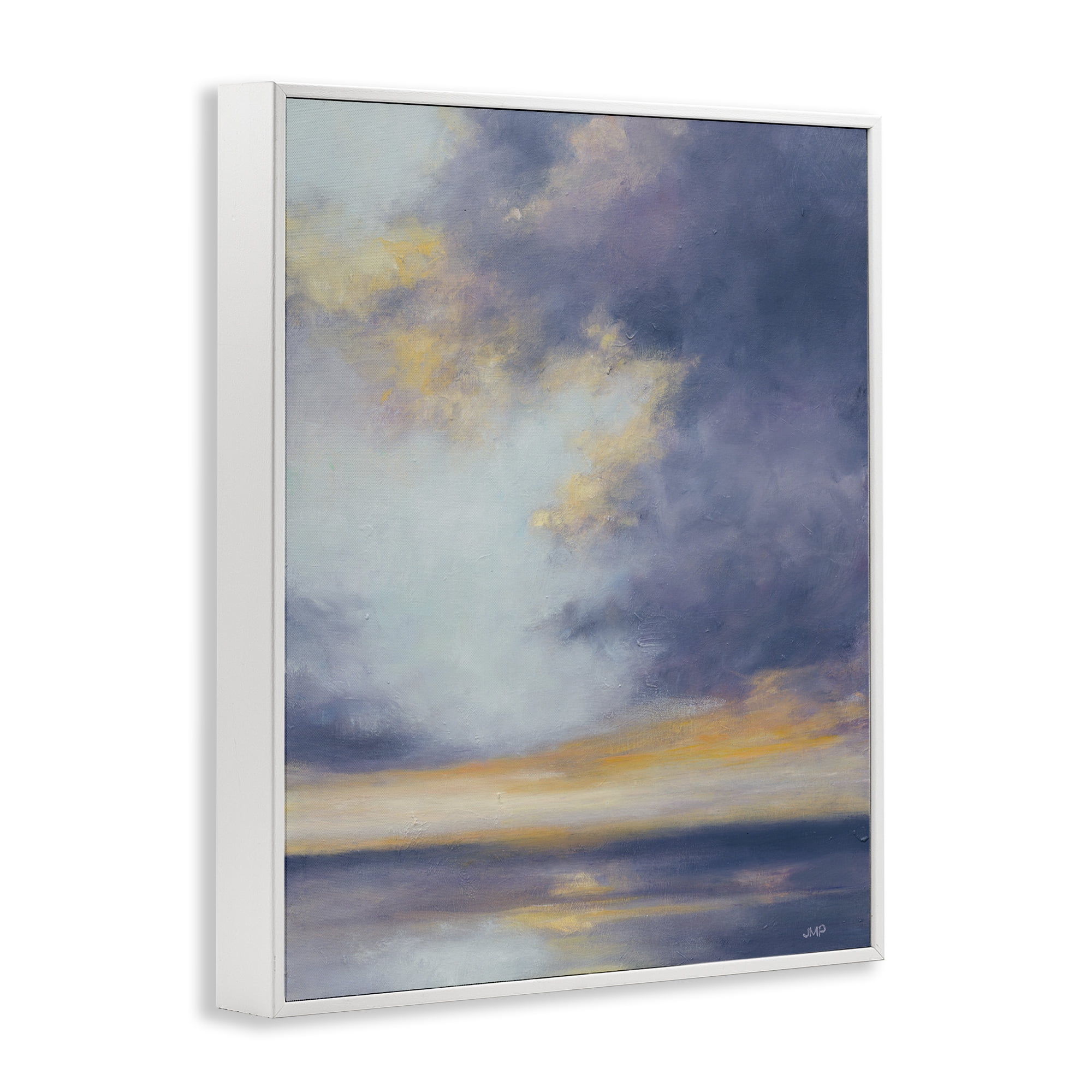 Stupell Industries Light Of Dawn Seascape Landscape Painting White Framed Art Print Wall Art, 24 x 30