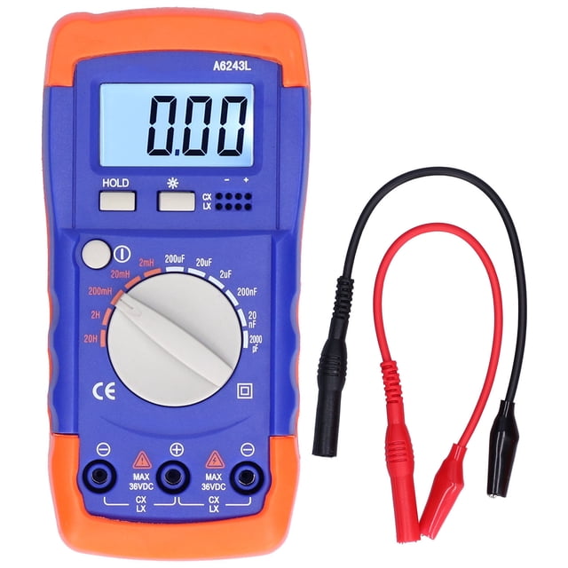 Capacitance Tester, High Accuracy Backlit LCD Display High Reliability Inductance Meter For Laboratories Factories, Homes A6243L