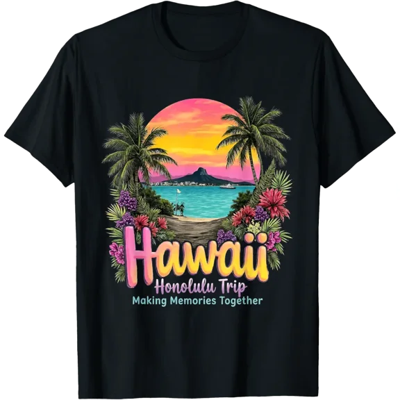 Tropical Hawaii Island Cruise Adventure Waikiki Honolulu T-Shirt