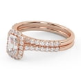 thumbnail image 3 of AFFY Half Eternity Halo Solitaire Bridal Set Ring for Women, IGI Certified 1.20 Carat (ctw) Emerald Cut Lab Grown Diamond Engagement Wedding Ring In 14K Solid Rose Gold F-G, VS-SI Quality -4.5, 3 of 6