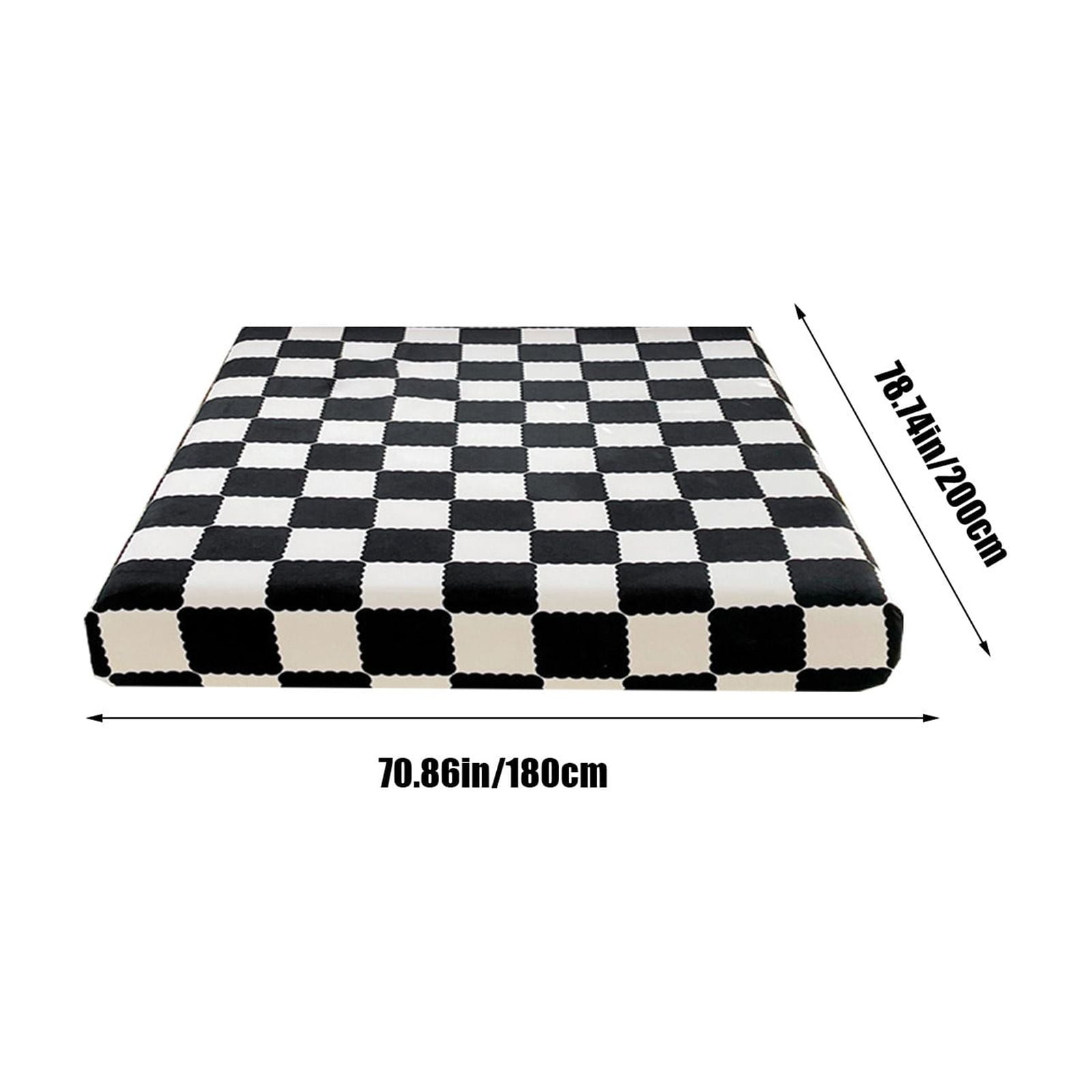 Quilted Fitted Sheet Winter Warm, Checkerboard Pattern Mattress Protector – Breathable Non-Slip Pocket Design, Soft Polyester Bed Cover for Care Bed, Home or Guest Room