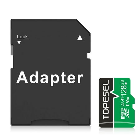 TOPESEL 128GB Micro Sd Card with Adapter, microSDXC U3 Class 10 Memory Card for Nintendo Switch Camera Phone Drone Green