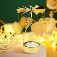thumbnail image 3 of Gold Metal Rotating Tea Light Heart Shaped Candle Holder for Birthday Valentine Table Decoration, 3 of 3