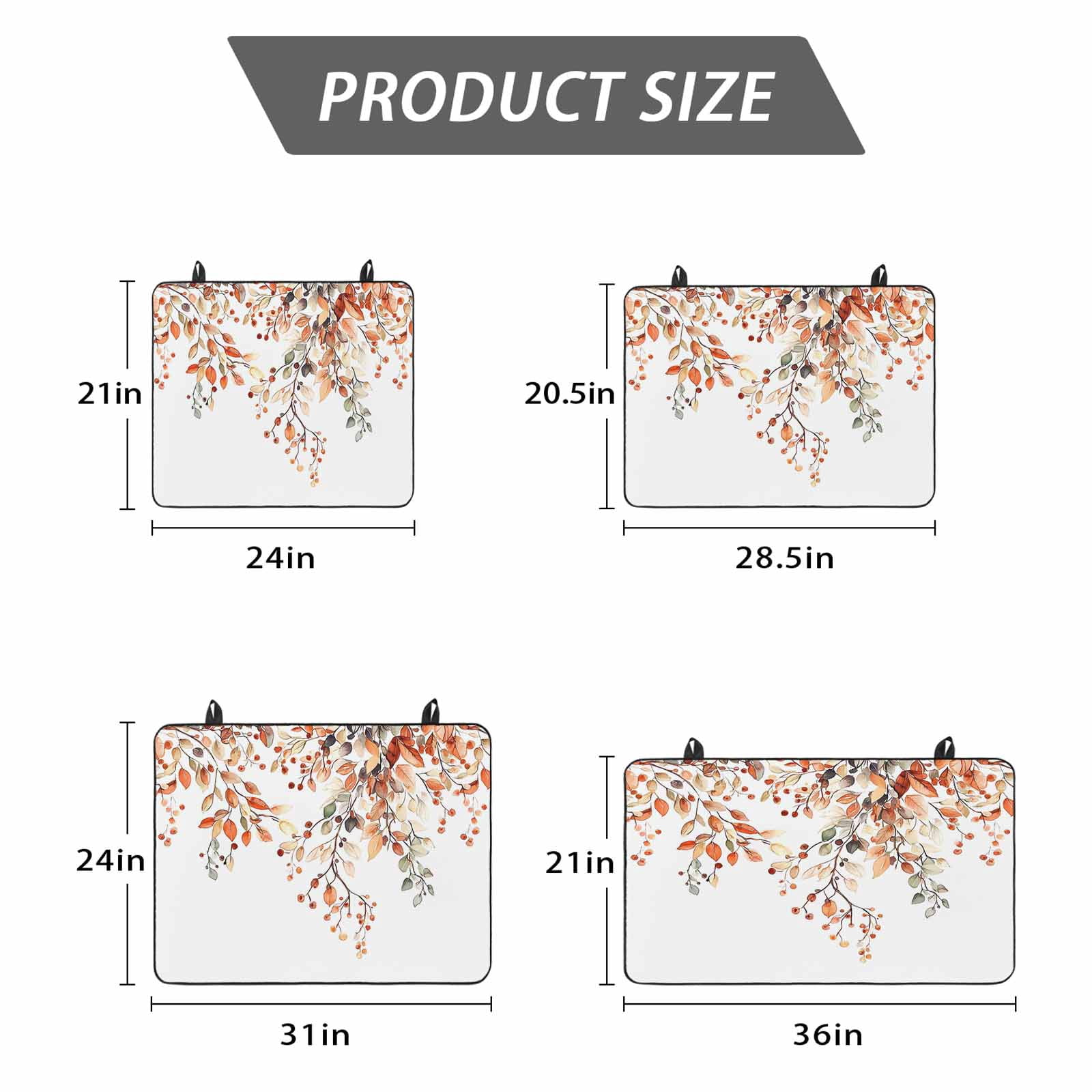 Fall Leaves Stove Top Cover for Electric Stove, Heat-proof & Non Slip Glass Top Stove Cover Protector, Farmhouse Orange Eucalyptus Leaf Floral Kitchen Flat Cooktop Rubber Mat 24x21 Inches
