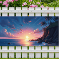 thumbnail image 5 of Serene Tropical Sunset Scenery Backdrop Banner Party Decorations Background for Beach Themed Parties Photography Props Vacation Celebrations, 5 of 8