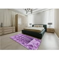 thumbnail image 4 of Ahgly Company Indoor Square Patterned Dark Orchid Purple Area Rugs, 7' Square, 4 of 6