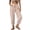 Beige, variant on Women's Striped Cargo Joggers Drawstring High Waist Casual Trousers with Side Pockets