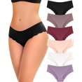thumbnail image 1 of Ropa interior sin costuras FINETOO para mujer Low Rise Hipster, paquete de 6, 1 of 6