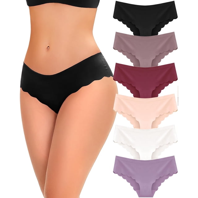 Ropa interior sin costuras FINETOO para mujer Low Rise Hipster, paquete de 6