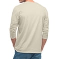 thumbnail image 4 of Gaukiv Men's Three Quarter Sleeve Shirts Raglan Crew Neck Shirts Solid Color Baseball Tops Complexion M, 4 of 7