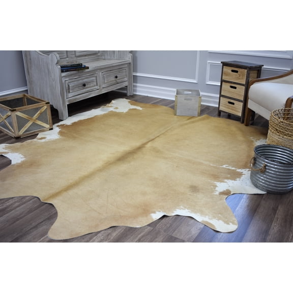 Rugs America Hand Curated Cowhide Collection Whitish Beige 13 HC13 Contemporary Animal Area Rug 6'x8'