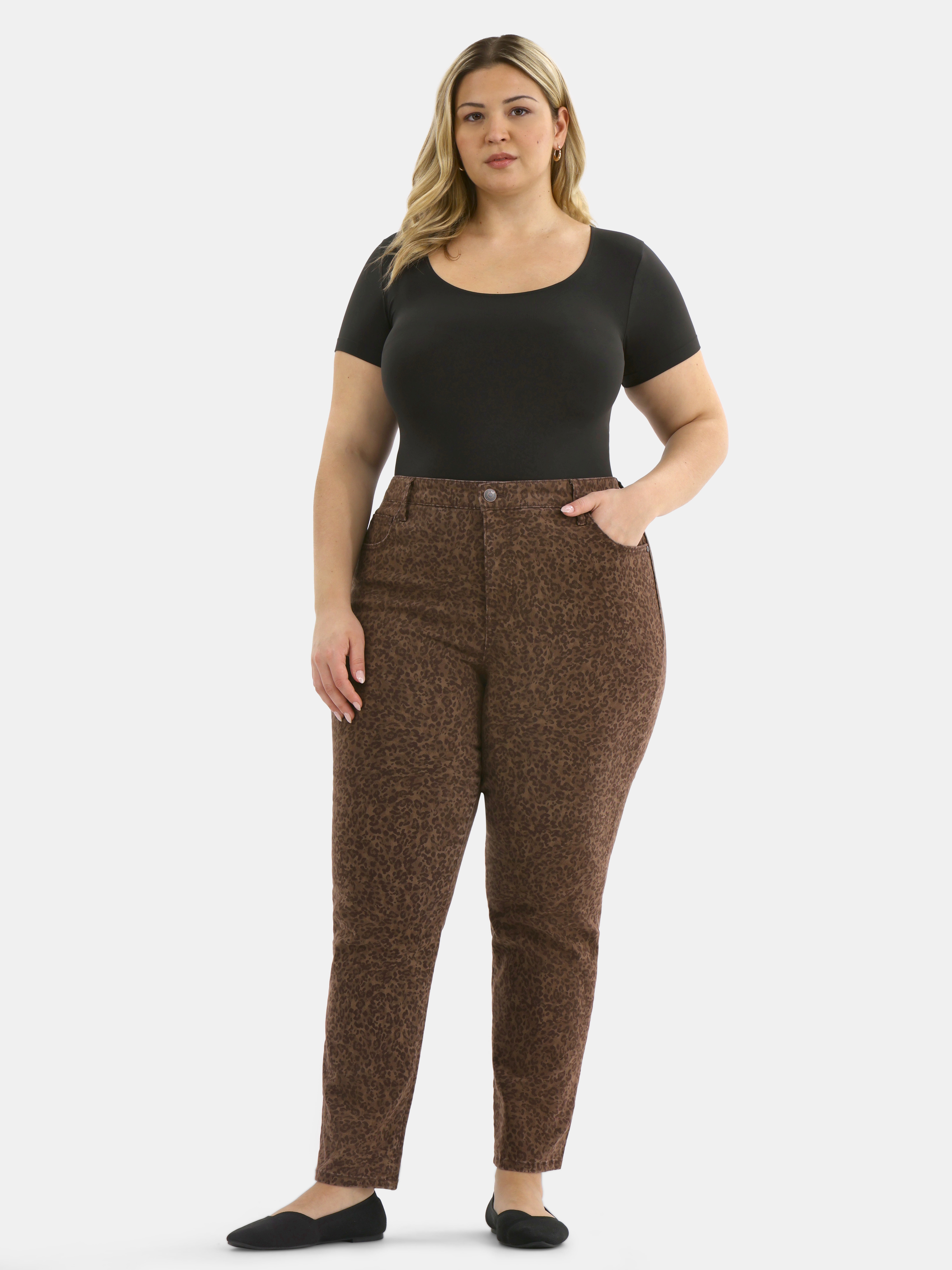 Terra & Sky Women's Plus Size Straight High Rise Jeans, Sizes 16W-26W