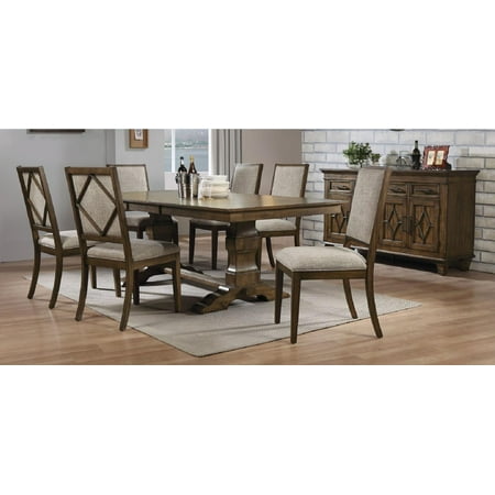 Classic Oak Double Pedestal Dining Table Set 8pc Acme Furniture