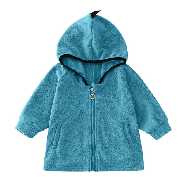 Gibobby Chaqueta de invierno para niñosChaqueta de abrigo de dinosaurio de dibujos animados a de viento para niños pequeños y niñas, chaqueta de abrigo d(Azul, 18-24 Meses)