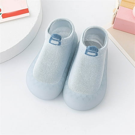 

Hunpta Toddler Shoes Infant Boys Girls Socks Shoes Toddler Fleece WarmThe Floor Socks Non Slip Prewalker Shoes