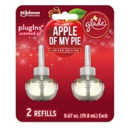 Glade PlugIns Refill 2 CT, Apple Of My Pie, 1.34 FL. OZ. Total, Scented Oil Air Freshener Infused with Essential Oils