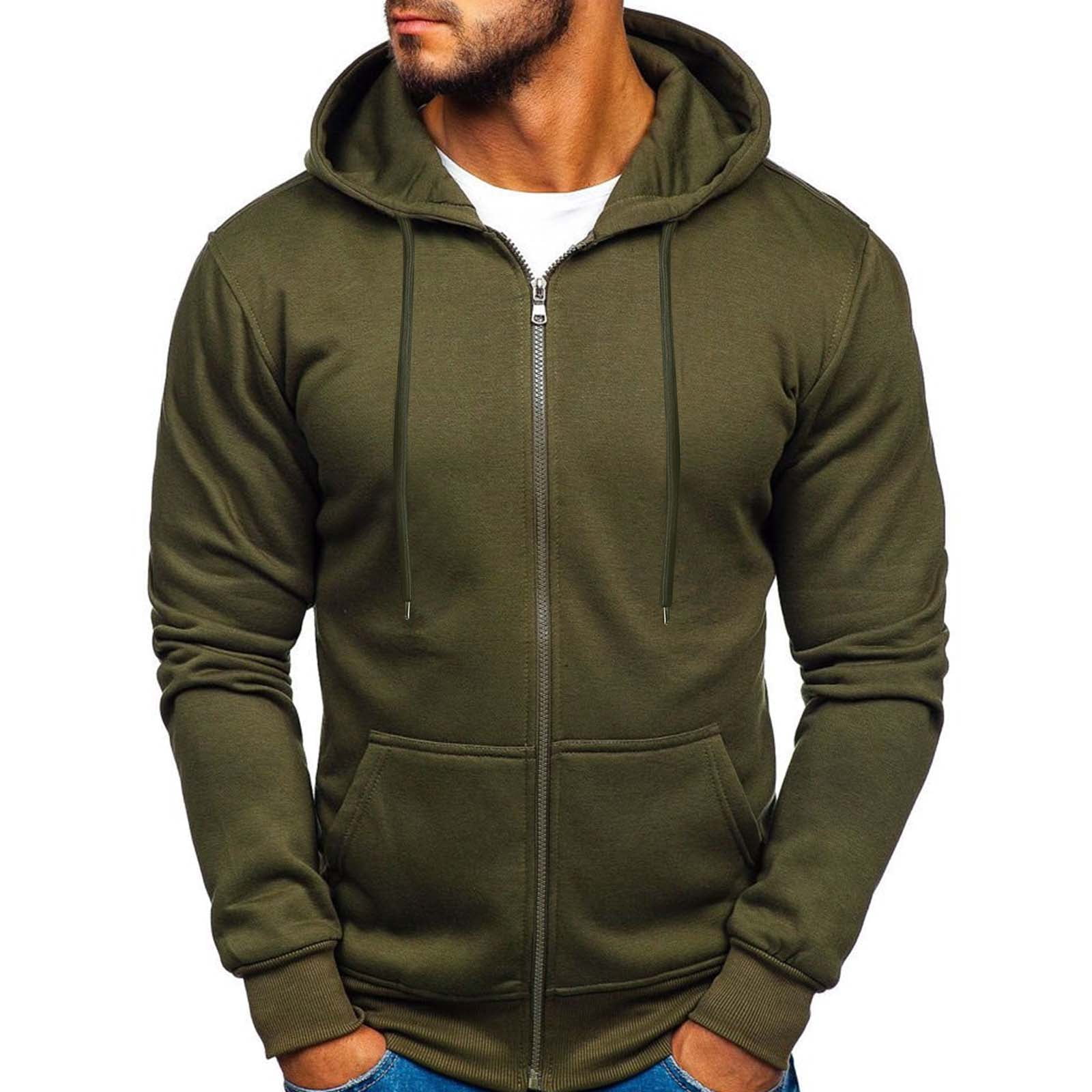 Outfmvch Hoodies For Men Hoodie Thick Fleece Custom Graphic Printed Hooded Shirt Sweat Men Luxury Hoodie Zip Up Hoodie Green M