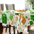 thumbnail image 3 of St Patrick Leprechaun Hat Clover Tablecloth Rectangle Colorful Table Cloth Large Square Table Cover for Dining Kitchen Party 60"x120" Decor Gift, 3 of 7