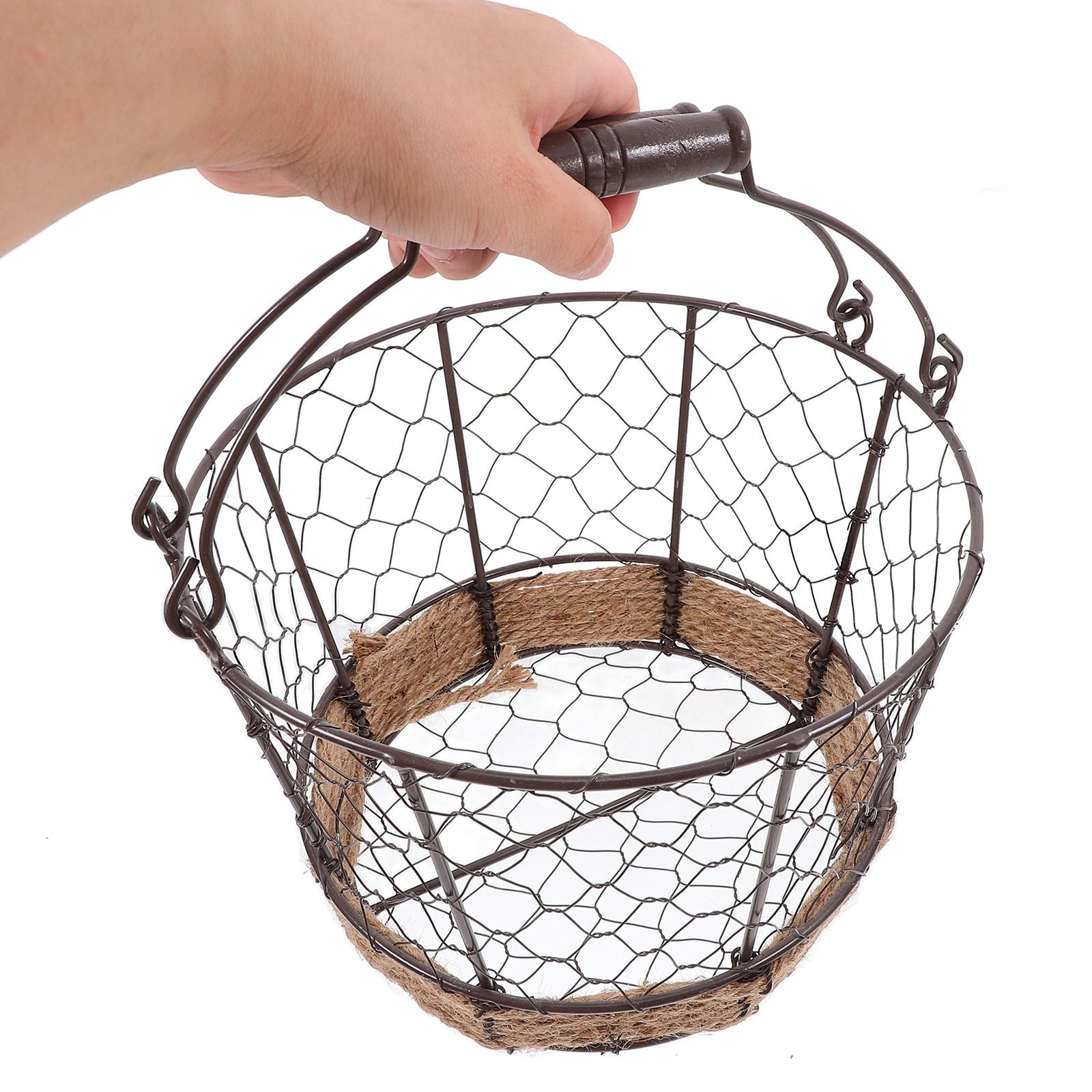 OUNONA Black Round Kitchen Produce Basket, Fruit and Vegetable Storage Organizer, 1 Piece Everyday Use
