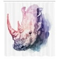thumbnail image 3 of Ambesonne Watercolor Shower Curtain, Pastel Savannah Animal, 69"Wx84"L, Lilac Pink, 3 of 3