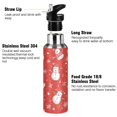 thumbnail image 3 of Yayeee 20oz Insulated Water Bottle Double Wall Stainless Steel with Flip Straw Lid, Red Snowman, 3 of 7