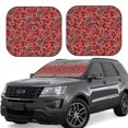 thumbnail image 1 of Balery Vintage Red Paisley Parasol para parabrisas de coche de 2 piezas | Parasol plegable para parabrisas delantero de coche para la mayoría de sedanes-Medium, 1 of 6