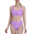 thumbnail image 2 of Picia Lilac Glittering Women's High Waisted Bikini Scoop Neck Swimsuit Two Pieces Bathing Suit-X-Large, 2 of 8