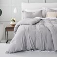 thumbnail image 5 of Sweet Home Collection Premium Quality Washed Crinkled Duvet Cover King Silver, 5 of 6