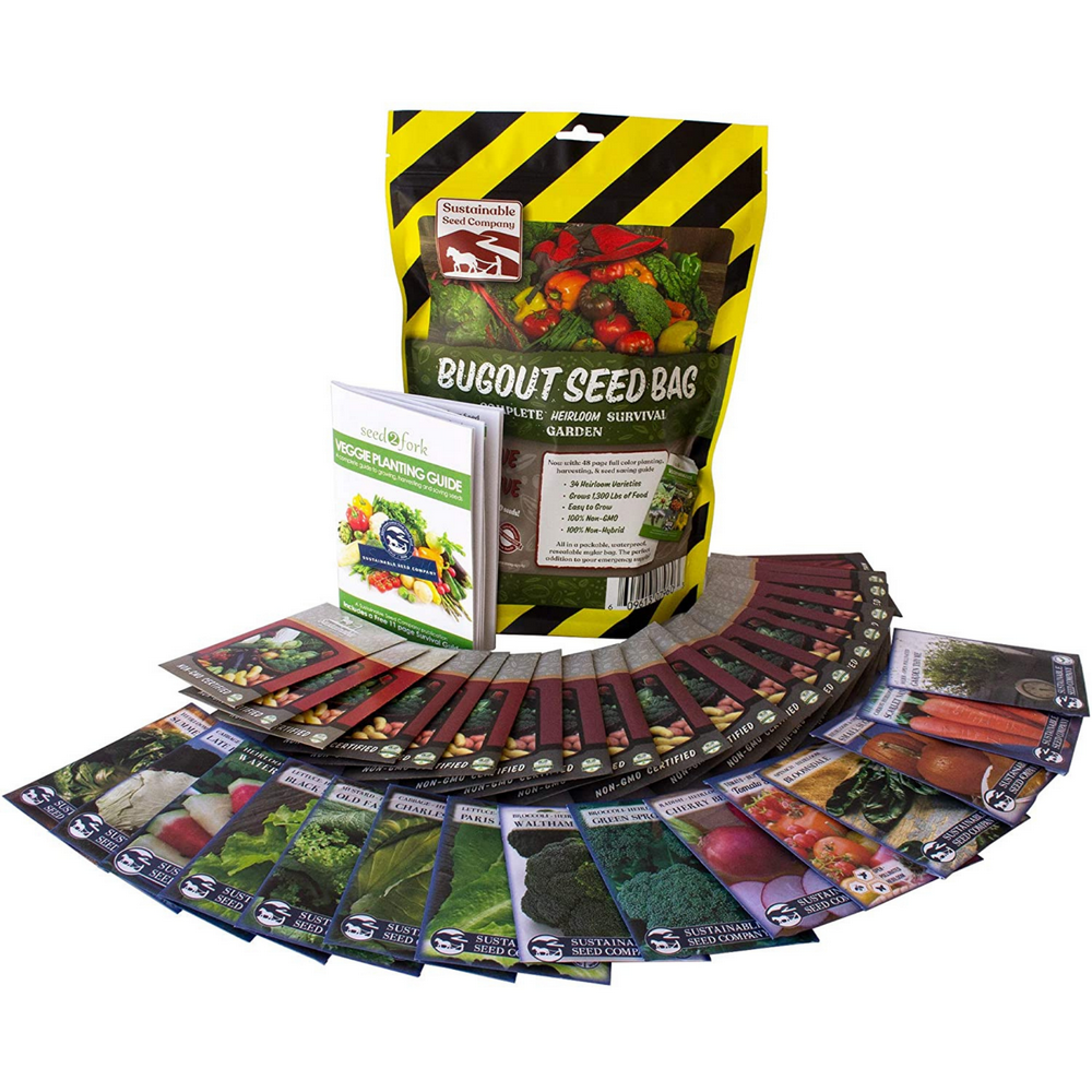 22,000 Non GMO Heirloom Vegetable Seeds, Survival Garden, Emergency