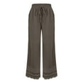 thumbnail image 5 of Workout Casual Pants for Women Summer 2025 New Casual Loose Fitting Waist And Ankle Patchwork Lace Cotton And Linen Pants Pants Xxl, 5 of 5