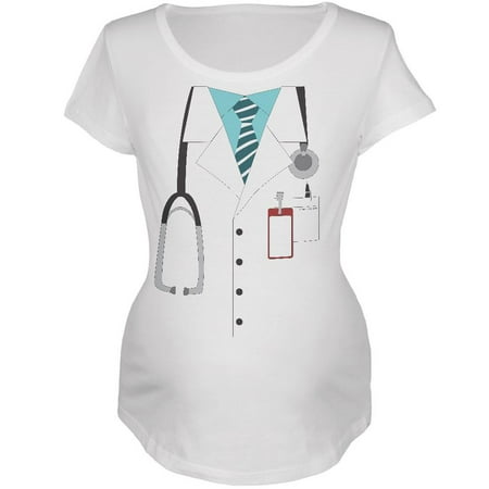 

Halloween Doctor Costume White Maternity Soft T-Shirt - Small