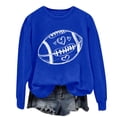thumbnail image 3 of Long Sleeve Shirts For Women American Football Print Solid Color Round Neck Sweatshirt Womens Long Sleeve Tops, 3 of 5