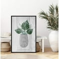thumbnail image 3 of IDEA4WALL Framed Canvas Art Wall Decor Swiss Cheese Monstera Leaves in a Ceramic Vase Botanical Plants Modern Art Decorative Elements for Dorm Home Office - 24"x36", 3 of 4