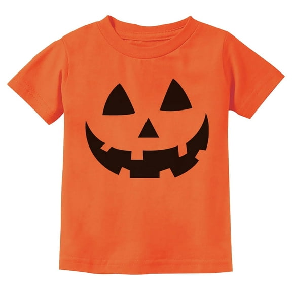 Tstars Jack O' Lantern Spooky Pumpkin Face Shirt - Kids Halloween Tee for Boys, Girls & Youth Large Orange