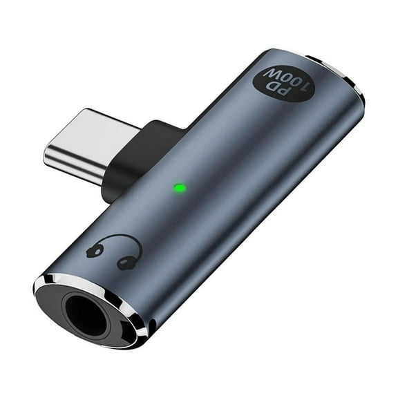 USB C to Audio Jack Adapter with 100W Fast Charging,2-in-1 USB C to 3.5mm Female Headphone for Type C Interface Series,A