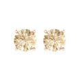 thumbnail image 3 of 3 ct Push-Back Stud Earrings for Women | 7.5mm Round Cut Natural Morganite | 18K Rose Gold, 3 of 5