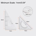thumbnail image 2 of Uxcell 2piece Triangle Ruler Square Set 22cm 30/60 and 45/90 Degrees Measuring Tools, Transparent, 2 of 5