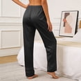 thumbnail image 4 of ANINEO Women Lightweight Satin Pants For All Seasons Soft Comfortable Sleepwear And Casual Wear With Elastic Waist Leisure Ladies Solid Color Summer Trousers, 4 of 7
