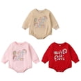 thumbnail image 5 of Newborn Baby Girl Fall Clothes Long Sleeve Crewneck Sweatshirt Romper Printing Onesie Oversized Sweater, 5 of 8