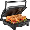 thumbnail image 5 of Non-Stick Coated Plates, Opens 180 Degrees to Fit Any Type or Size of Food, Stainless Steel Surface and Removable Drip Tray, 4 Slice, Black, 5 of 5