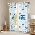 thumbnail image 3 of Castle Fairy Watercolor Train Black Out Curtains for Teens, Stripe Cloud Art Curtains Pack of 2 (42x63 Each) for Bedroom, Light Blue White, 3 of 6
