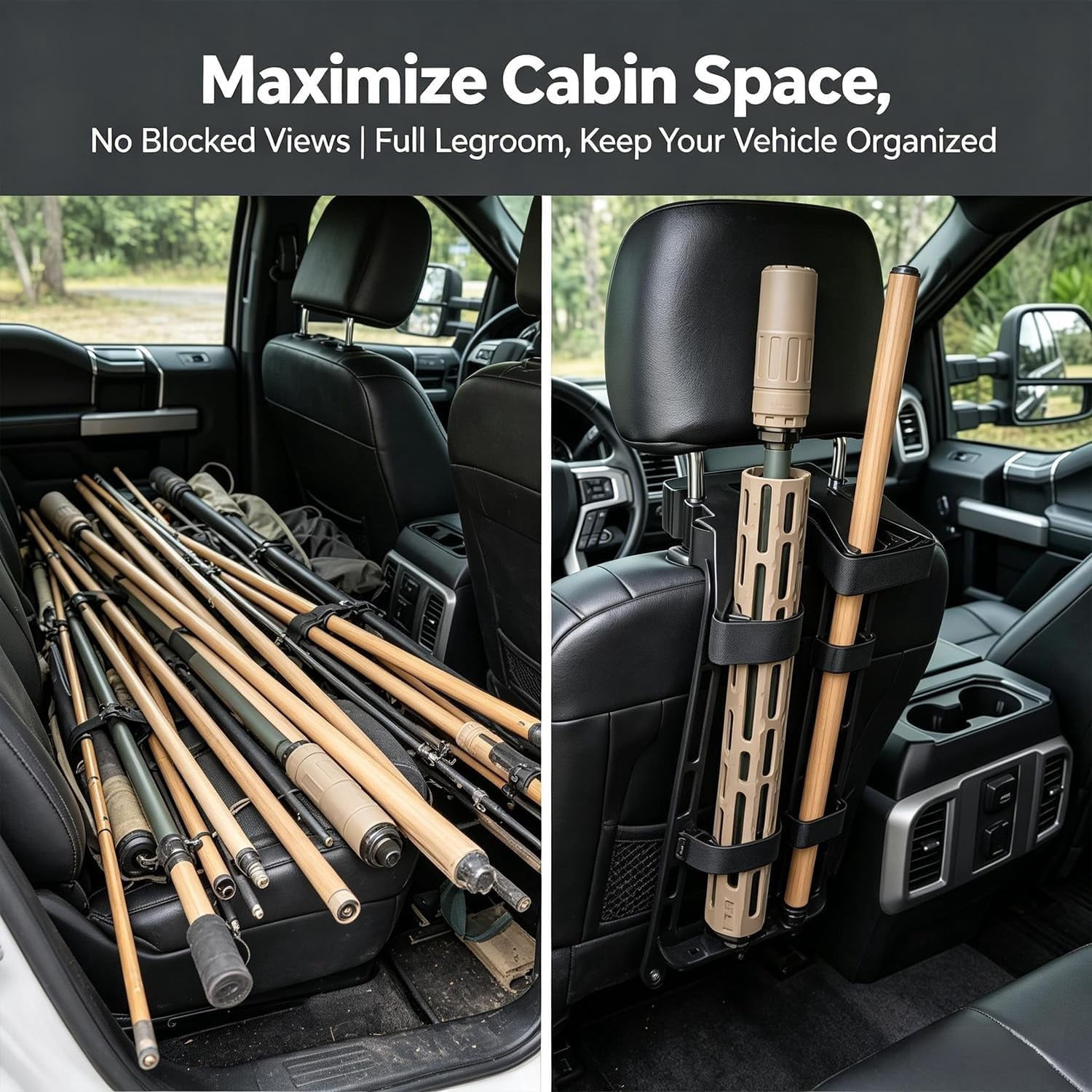 Seat Back Gun Rack Adjustable Headrest Mount for Vehicle