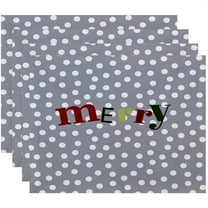 Simply Daisy 18" x 14" Merry Dot Word Print Placemats, Set of 4