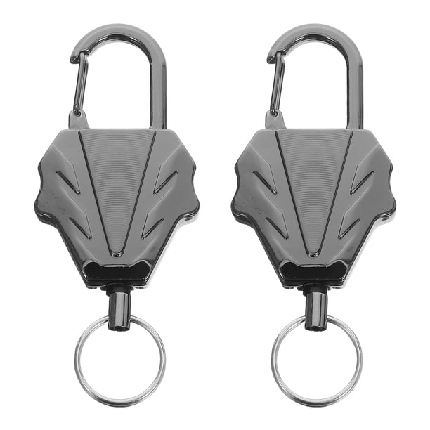 2 llaveros retráctiles con clip, porta credencial, carrete de credencial extensible para exteriores, senderismo, montañismo y acampada.