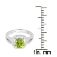 thumbnail image 3 of Sterling Silver with Natural Peridot and Genuine White Diamond Halo Ring, 3 of 3