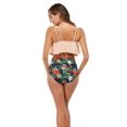 thumbnail image 5 of Trajes de baño para mujer Trajes de baño de dos piezas Top de baño con volantes dobles Parte inferior de talle alto Traje de baño Bikini, Beige, 3xl Feliz Sencillez, 5 of 5